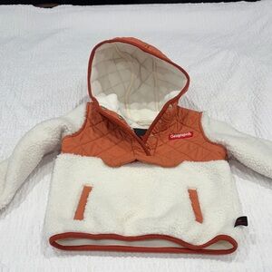 Canadian Geographic Orange and White Kids Hooded Sherpa Jacket